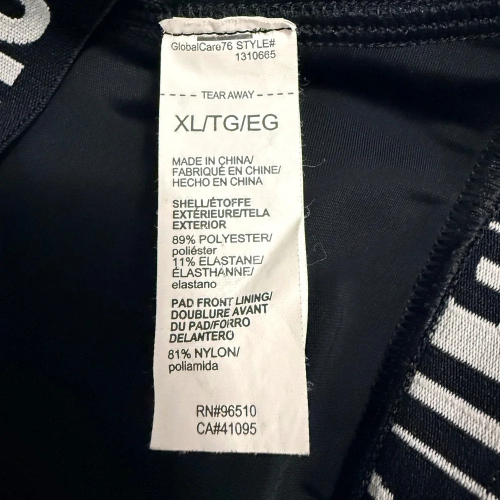 Under Armour Mid Crossback Sports Bra Womens XL Black White 1310665 HeatGear